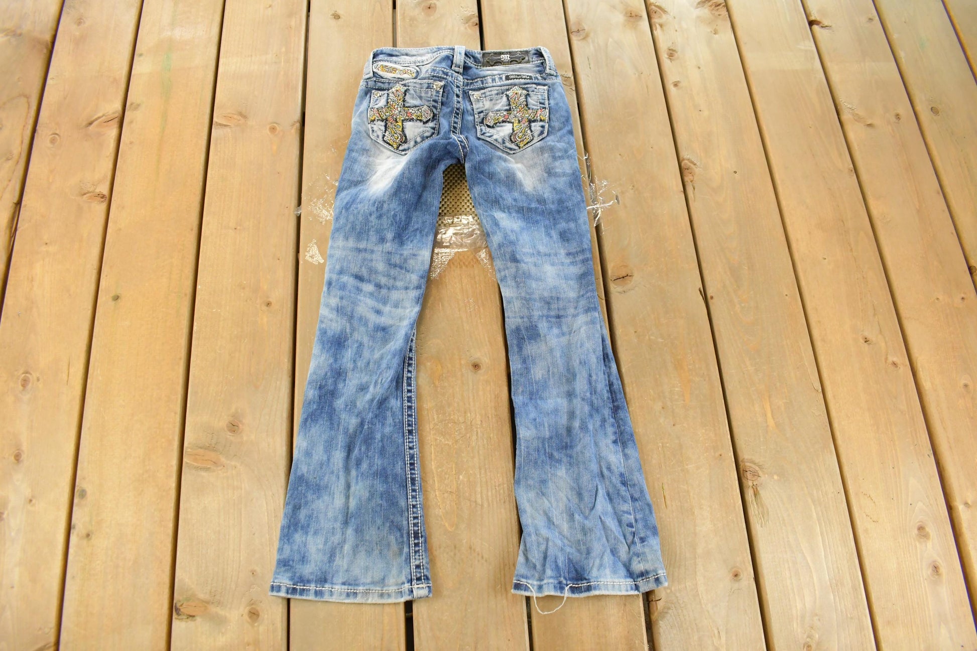 Vintage Y2K Miss Me Bedazzled Low Rise Jeans Women's 23 x 25