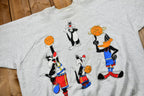 Vintage 1990s Glittery Looney Tunes Basketball Crewneck Sweatshirt