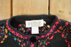 Vintage 1990s Sophisticate Petite Argyle Knit Cardigan Sweater Women's Medium