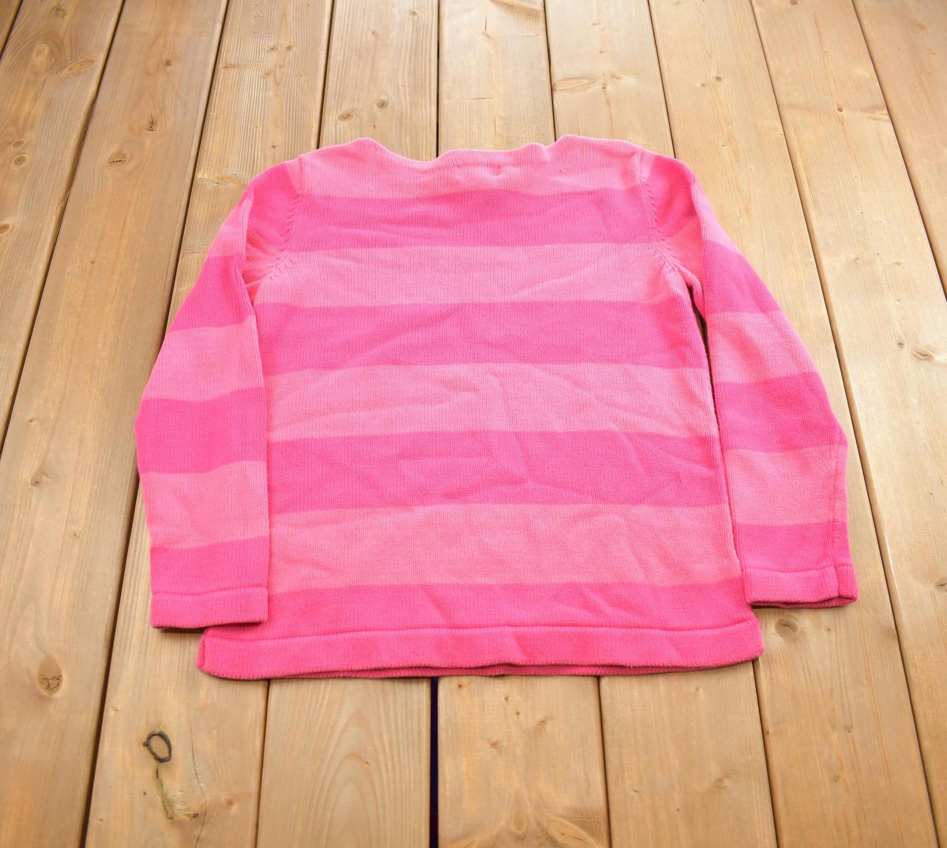 Vintage 1990s Ralph Lauren Womens Pink Knit Crewneck Sweater