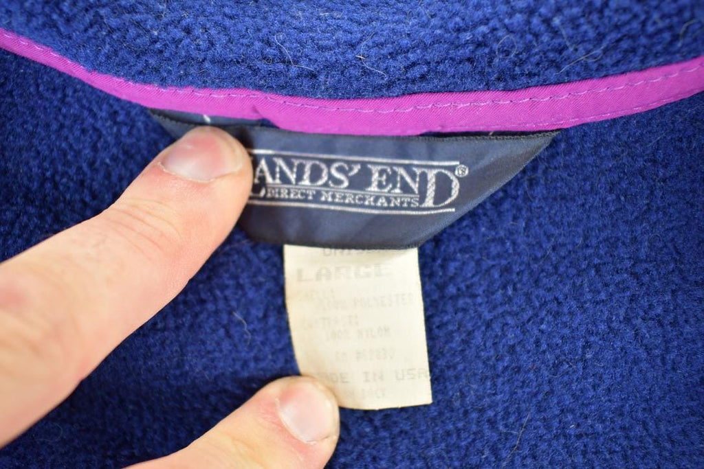Vintage 1990s Lands End Fleece Outdoorsman Sweater Mens L