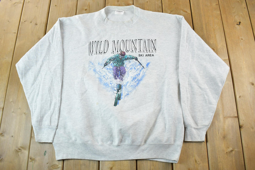 Vintage 1990s Wild Mountain Ski Area Outdoorsman Crewneck Sweatshirt Men's XL