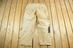 Vintage 1990s Carhartt Paint Distressed Double Knee Denim Work Jeans Adult 34 x 29