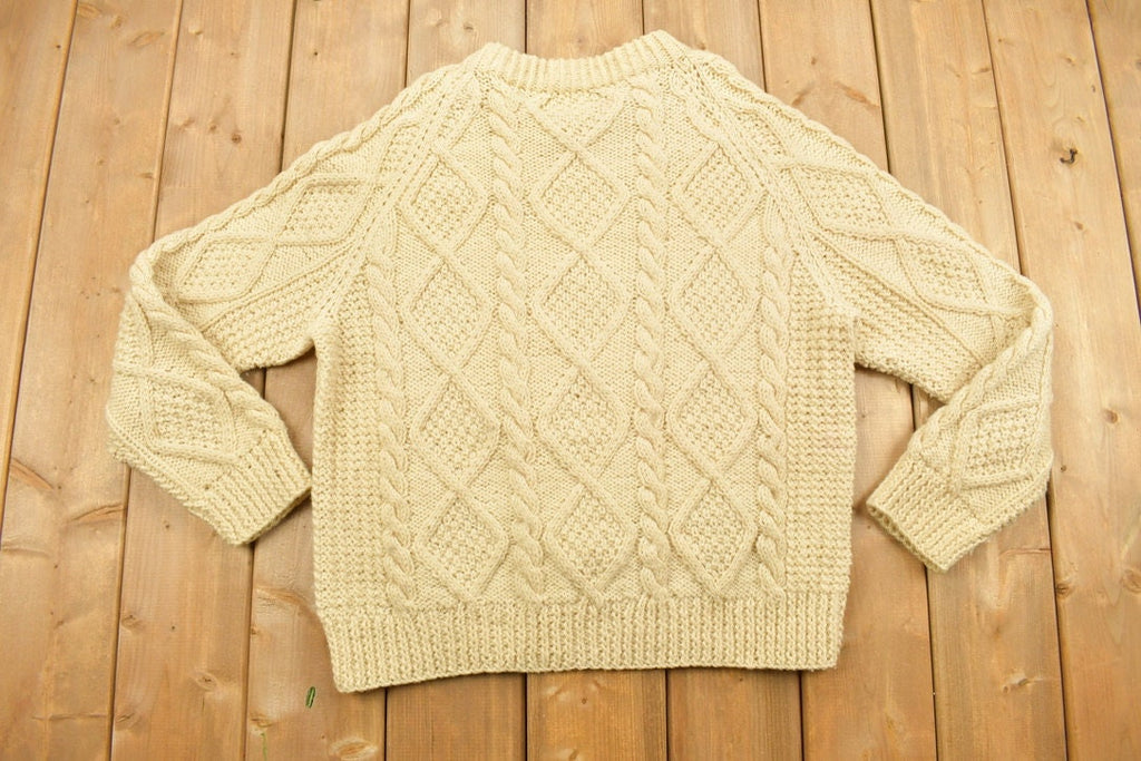 Vintage 1990s 3D Cable Knit Sweater