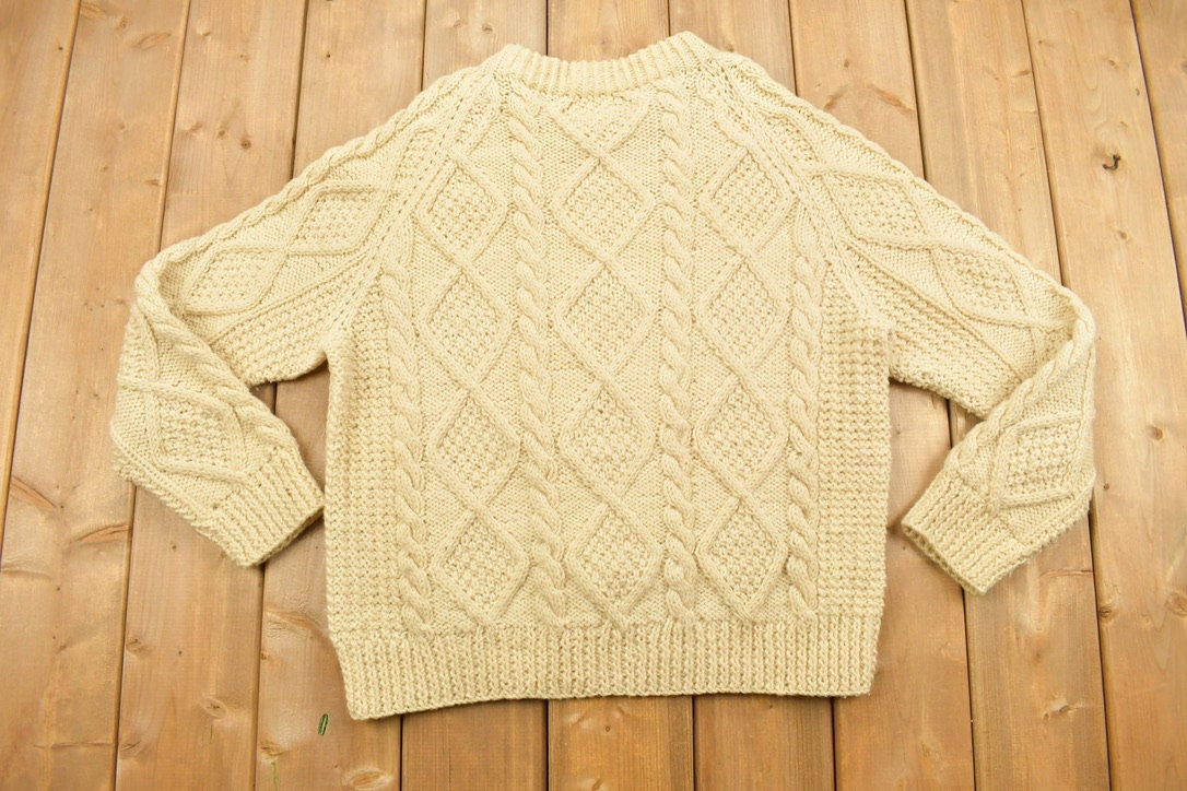 Vintage 1990s 3D Cable Knit Sweater