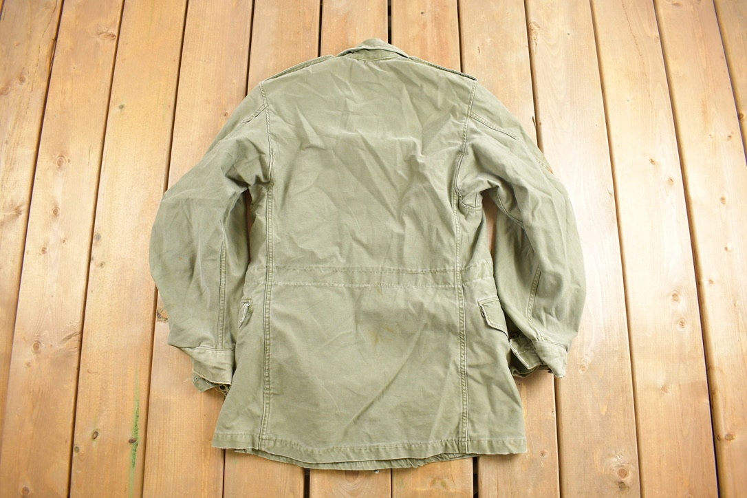 Vintage 1964 Military US Army Sateen Field Jacket / OG 107 / Button Up Jacket / US Army Green / Streetwear Fashion / Army Jacket