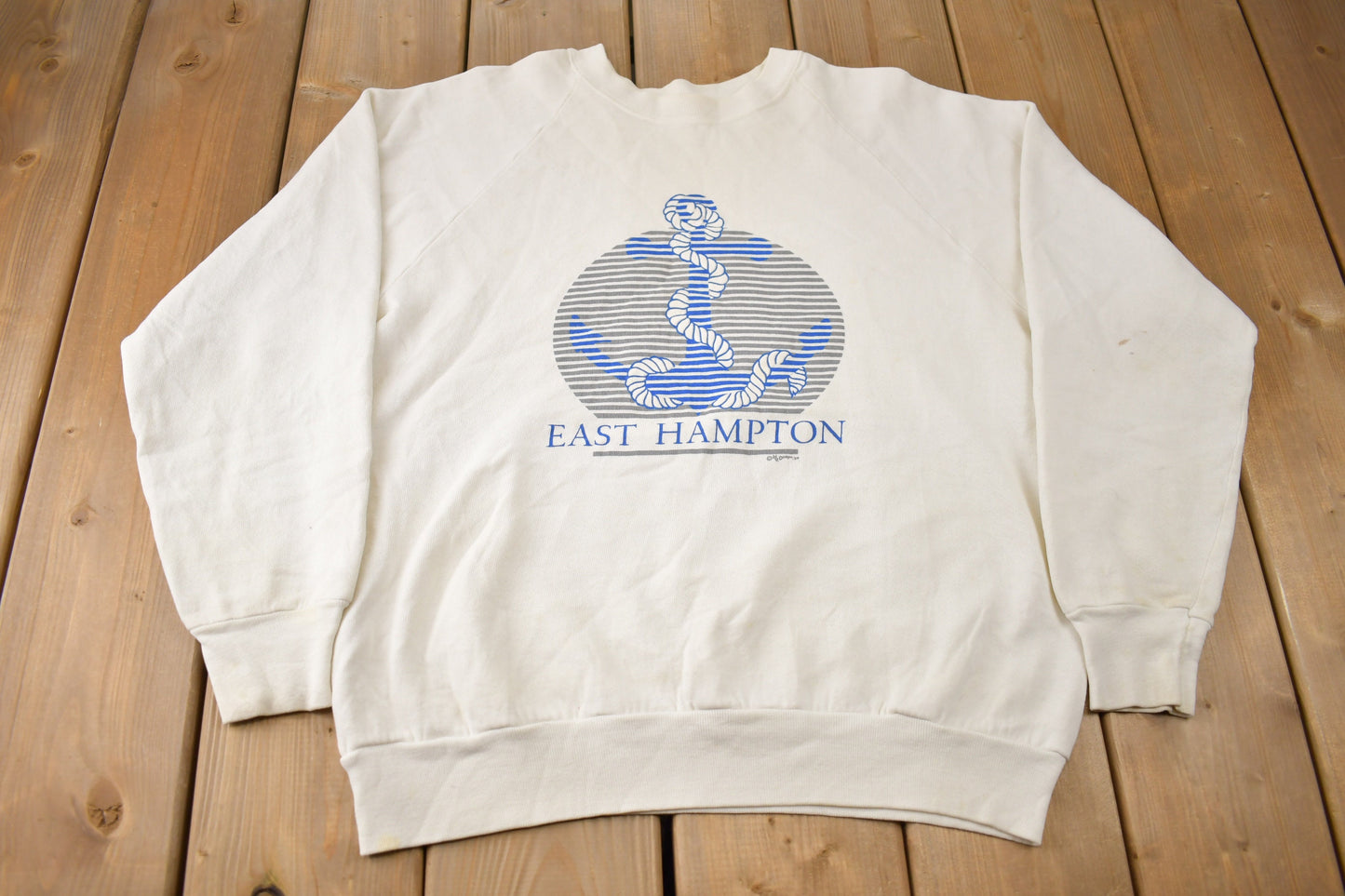 Vintage 1980s East Hampton Crewneck / Souvenir / Vintage Sweatshirt / Outdoorsman / Travel Sweatshirt / Made In USA