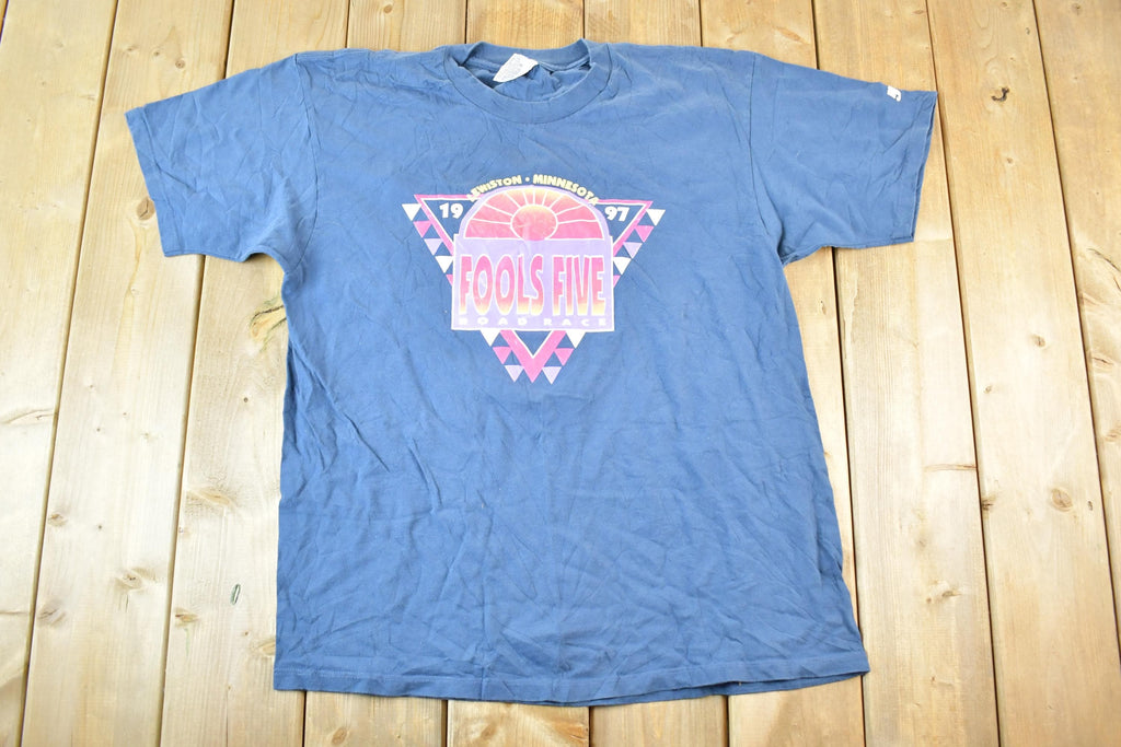 Vintage 1997 Lewistin Minnesota Fools Five Road Race Souvenir T-Shirt Mens L