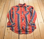 Vintage 1990s Wrangler Abstract Pattern Pearl Button Up Shirt