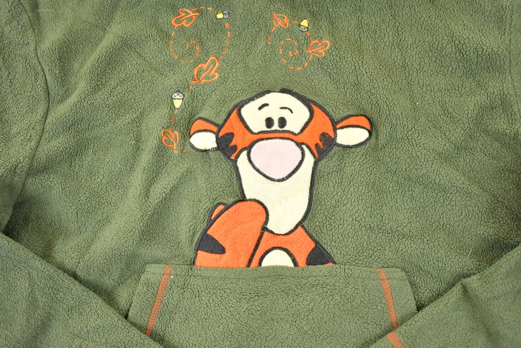 Vintage 1990s Disney Tigger Pooh Bear Fleece Hoodie Sweater Mens M