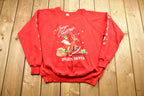 Vintage 1990s Christmas Sweater , 90s Holiday Crewneck , Festive Graphic , From Rockin Santa And His Rockin Reindeer , Made In USA