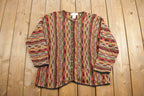 Vintage 1990s Susam Bristol Loose Gauge Knit Cardigan Sweater