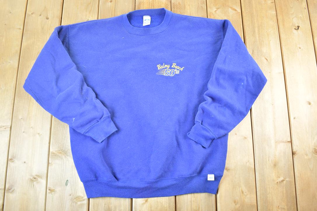 Vintage 1990s Balmy Beach 50s Crewneck Sweatshirt Mens L