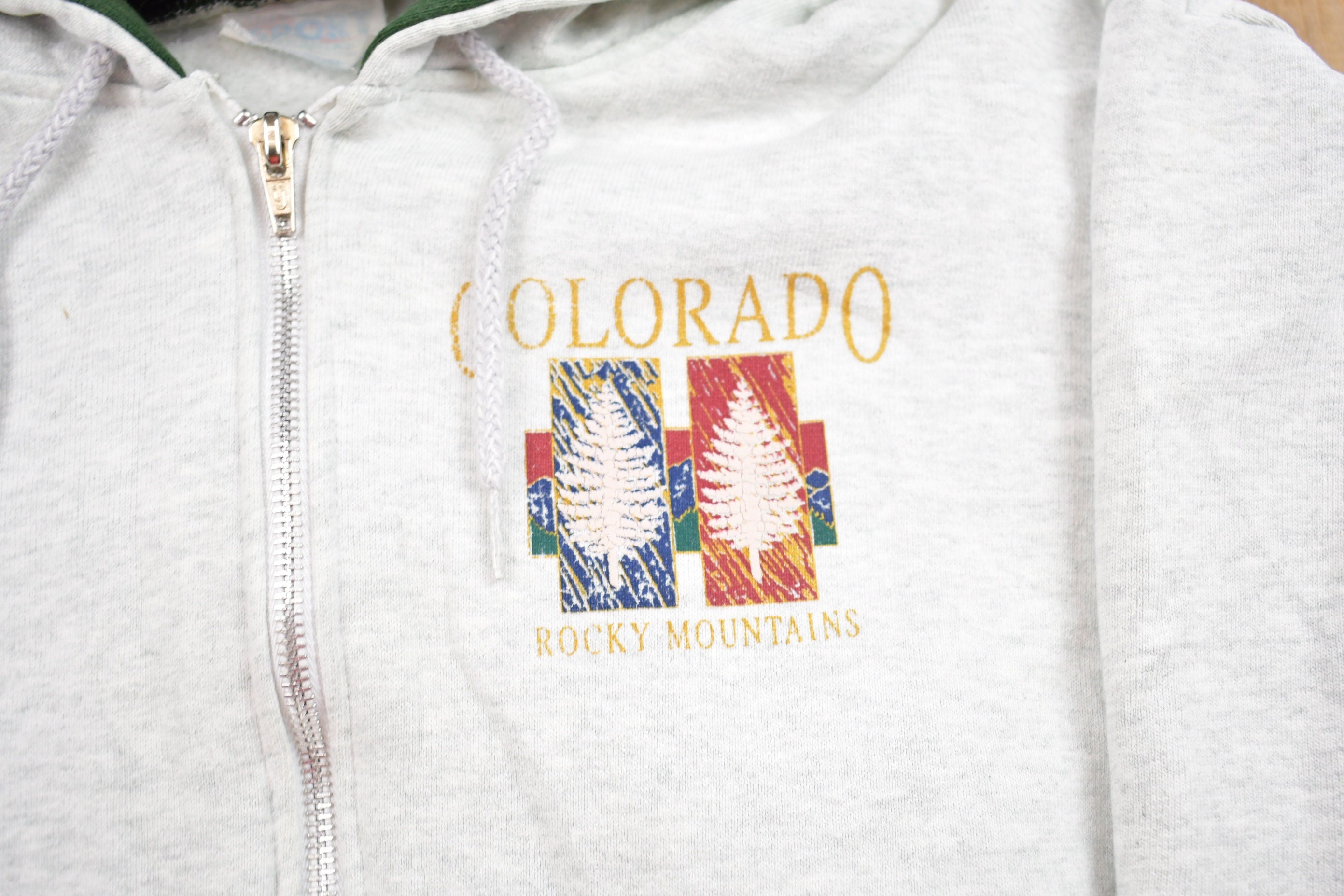 Vintage 1990s Colorado Rocky Mountains Full Zip Hoodie