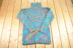 Vintage 1990s Ivy Wear Mohair Knit Turtle Neck Sweater Womens L  90's Abstract Pattern 3D Knitted Sweatshirt