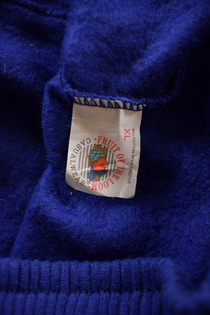 Vintage 1990s Blank Blue Fruit Of The Loom Sweat Pants Size XL