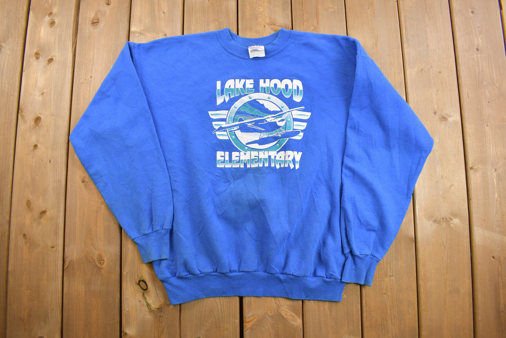 Vintage 1990s Lake Hood Elementary Crewneck Sweatshirt