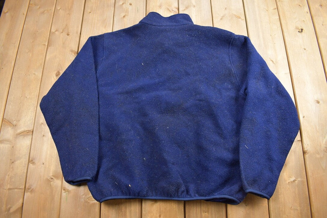 Vintage 1980s LL Bean Half Zip Fleece Sweater / Made In USA / 80s Sweater / Streetwear / Athleisure / Hiking / Blue / 80s LL Bean