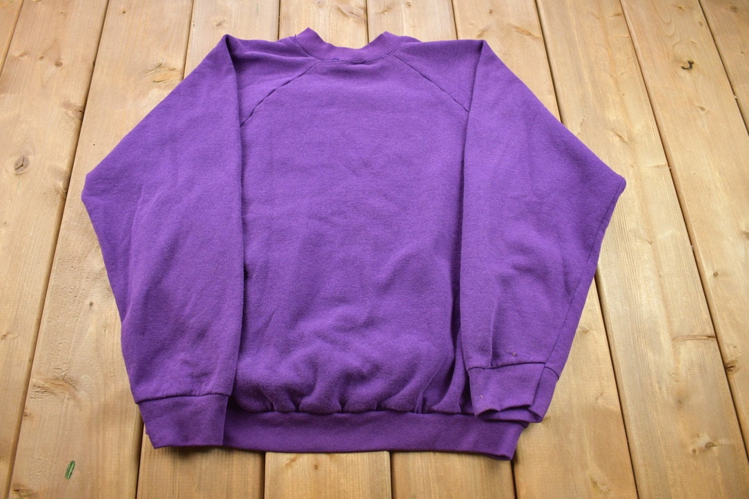 Vintage 1990s Blank Fruit Of The Loom Raglan Crewneck Sweatshirt