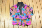 Vintage 1990s Southwestern Aztec Print Light Knit Lined Jacket Made In USA