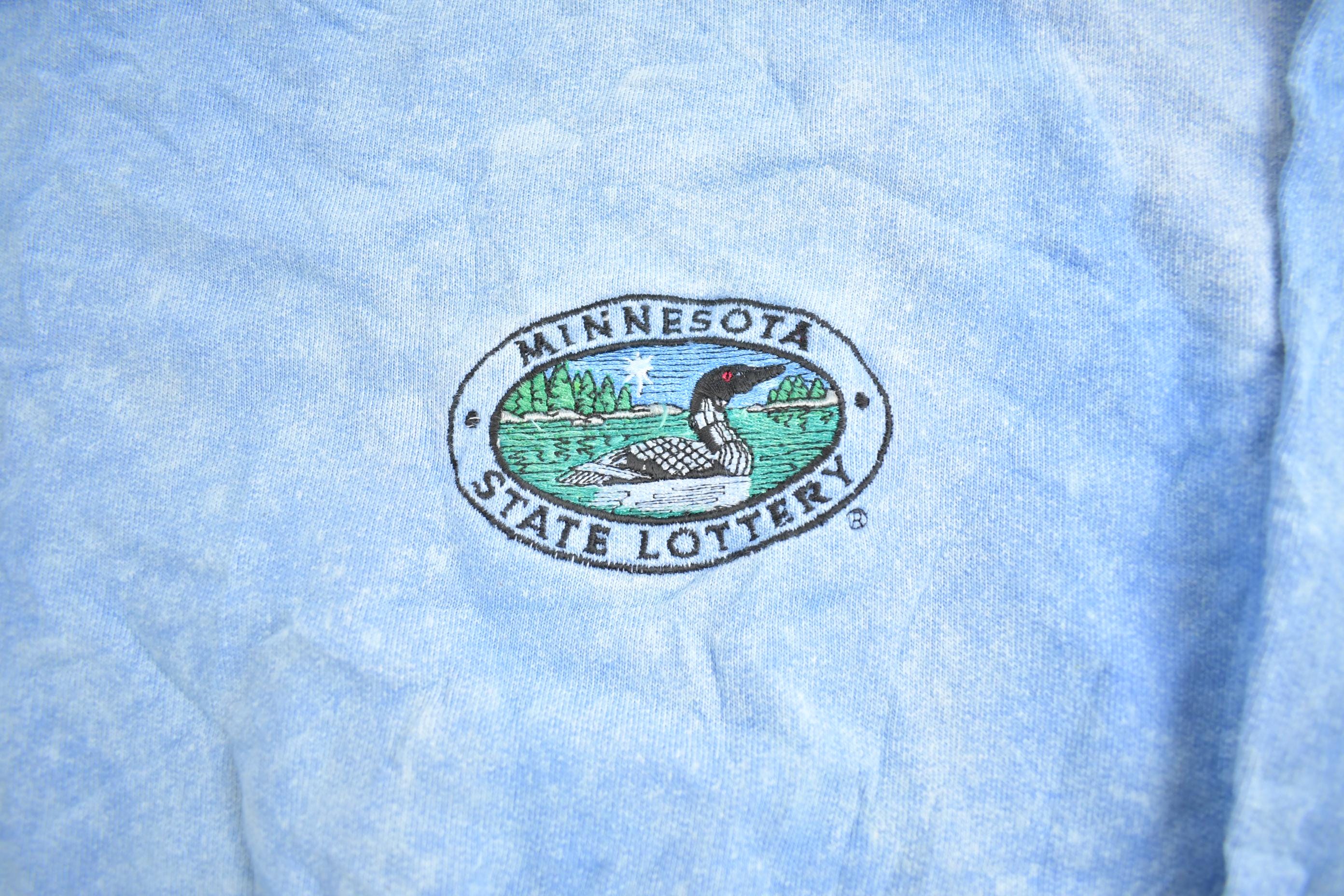 Vintage 1990s Minnesota State Lottery Souvenir Travel Crewneck Sweatshirt Made In USA