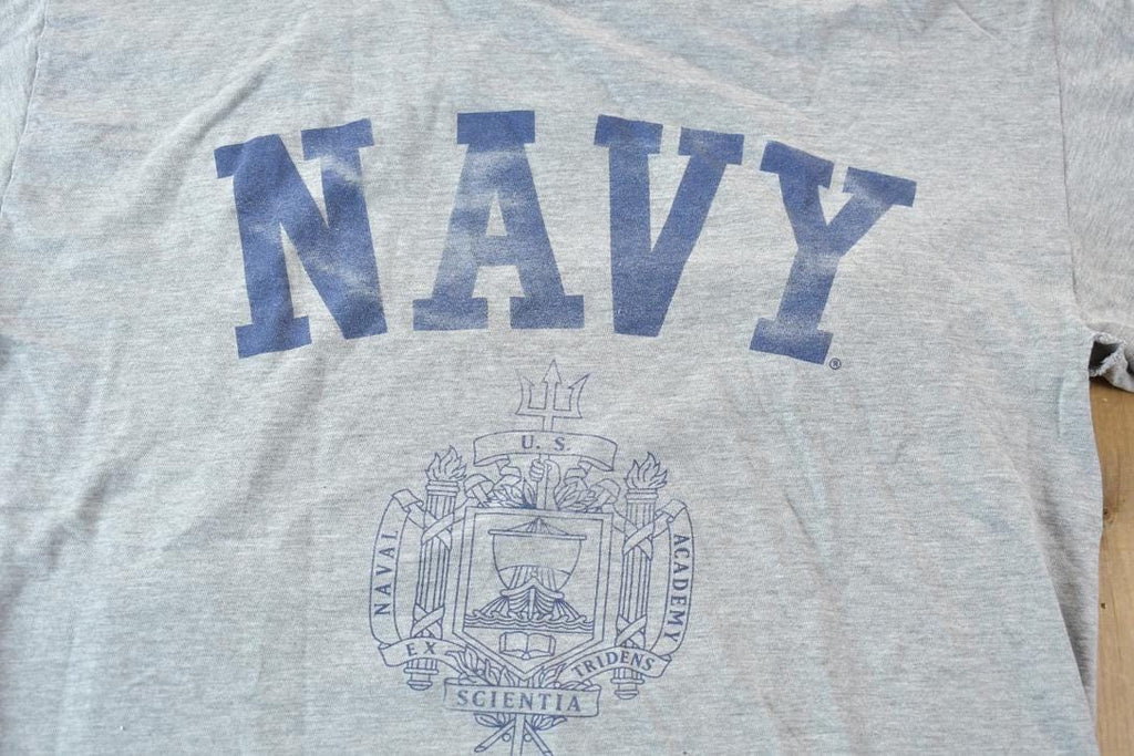 Vintage 1990s US Naval Academy Collegiate Graphic T-Shirt Made In USA