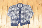 Vintage 1990s Marsh Landing Petits Abstract Knit Cardigan Sweater Women's PL