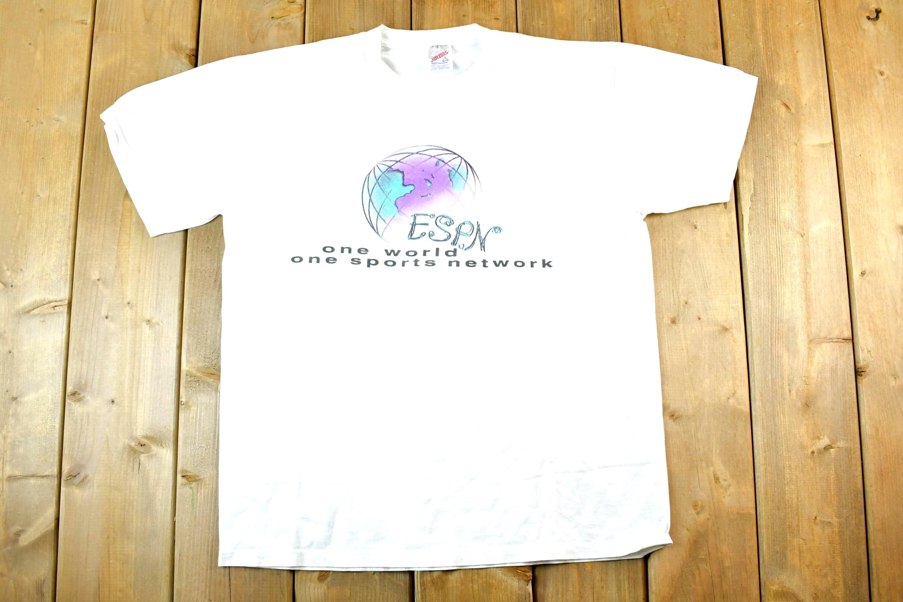 Vintage 1990s ESPN Sports Network Souvenir T-Shirt Mens M