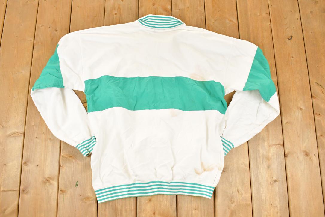 Vintage 1990s Izod Lacoste Colour Block Collared Crewneck Sweatshirt Men's L