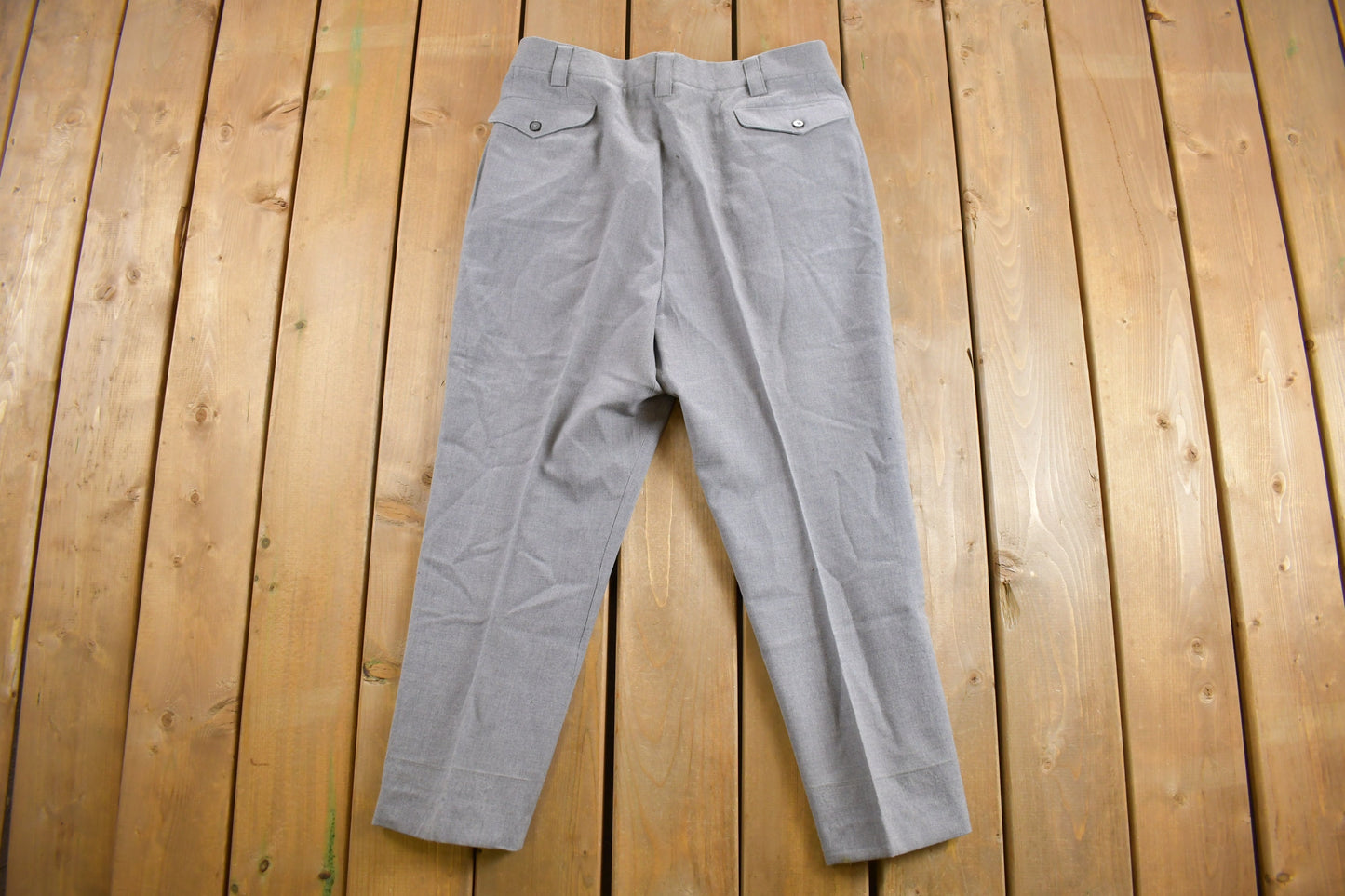 Vintage 1970s Pleated Trousers Size 34 x 24.5 / American Vintage / True Vintage / 1970s Pants / Grey / Made in England