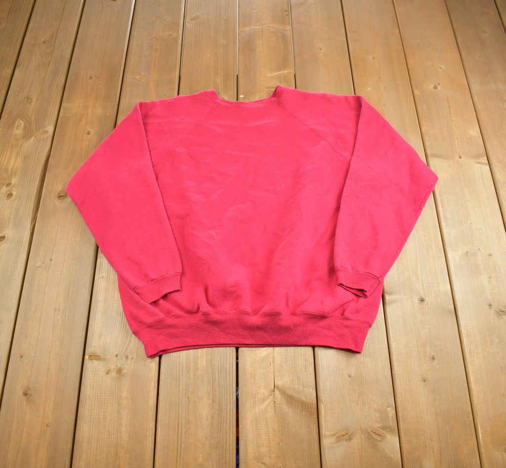 Vintage 1990s Hanes Her Way Pink Crewneck Sweatshirt Made In USA