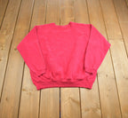 Vintage 1990s Hanes Her Way Pink Crewneck Sweatshirt Made In USA