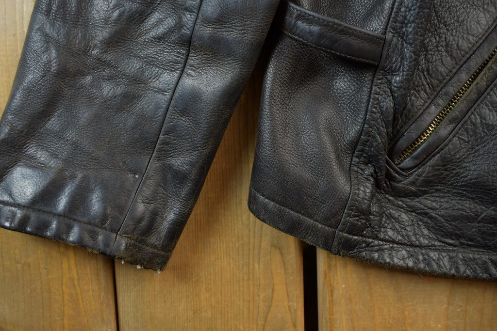 Vintage 1990s Leather Zip Up Lamb Skin Jacket
