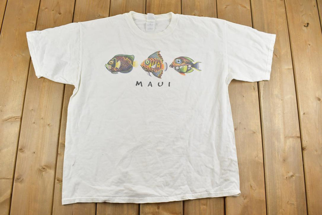 Vintage 1990s Maui Fish Souvenir T-Shirt