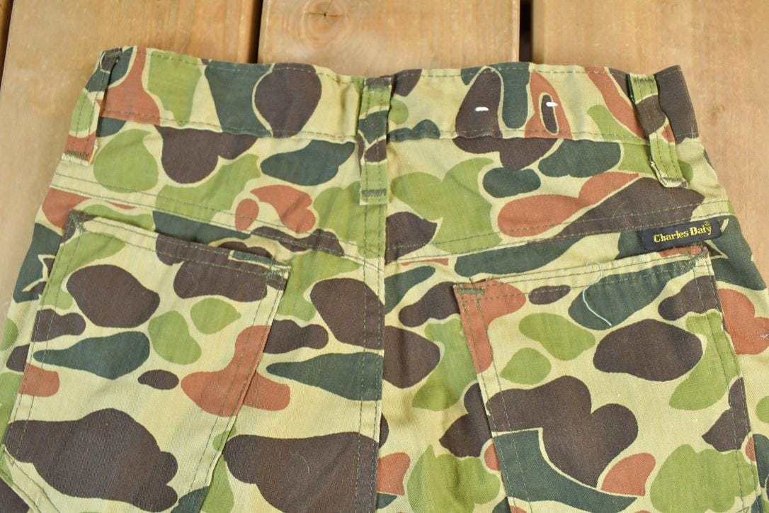 Vintage 1970s Charles Bay Camouflage Pants Size 24 x 31  Street Wear  Army Pants  Military Pant's  Vintage Cargos  Made In