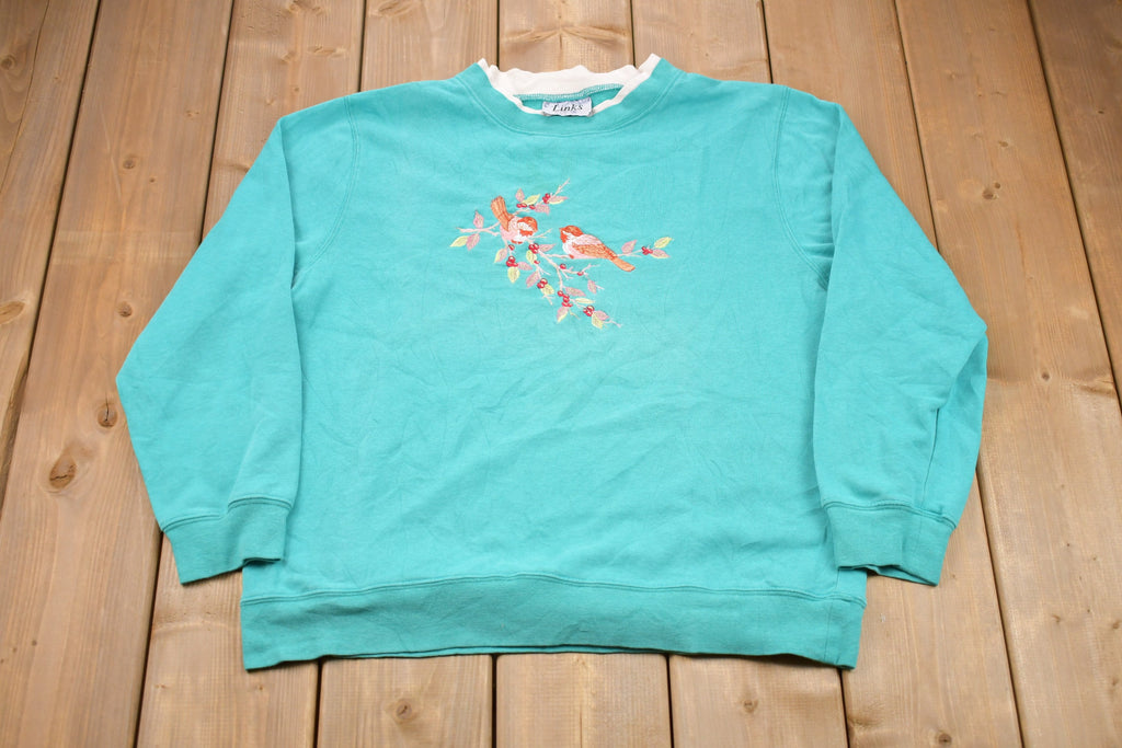 Vintage 1990s Links Bird Embroidered Graphic Crewneck