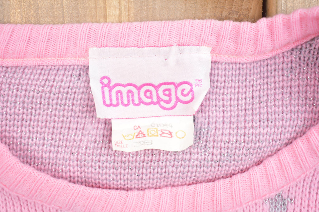 Vintage Image Knitted Short Sleeve Sweater