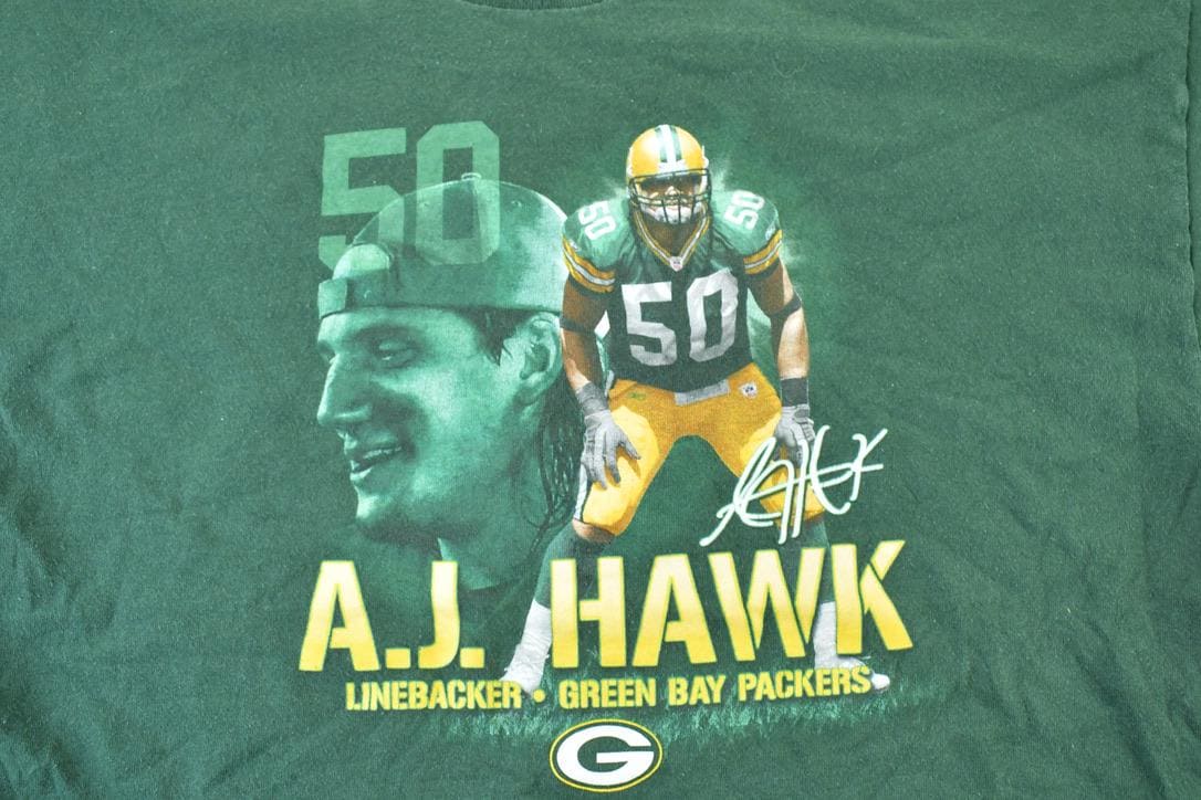 Vintage 1990s AJ Hawk Green Bay Packers NFL T-Shirt