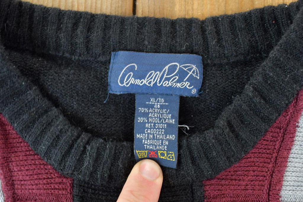 Vintage 1990s Arnold Palmer Striped Knit Crewneck Sweater