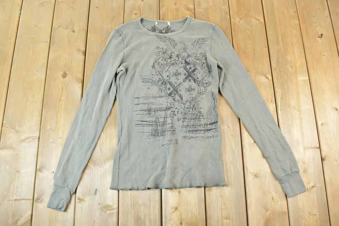 Women Vintage Vigoss Y2K Graphic Print T-Shirt / Vigoss Grunge Skull Print / Contrast Stitch / Internet Famous Clothing / Over Dyed