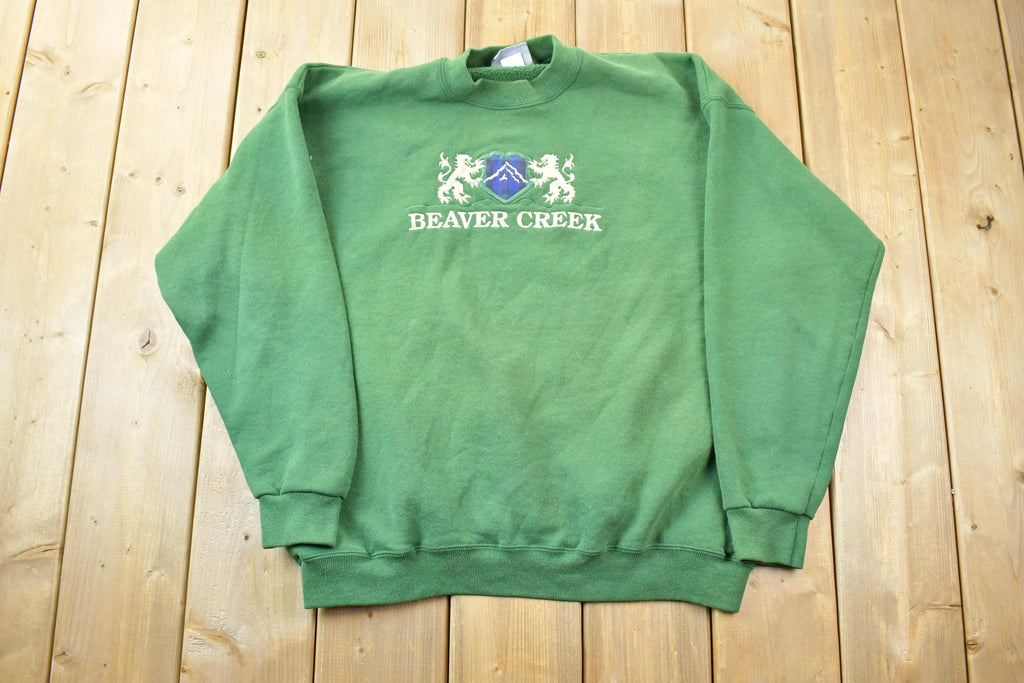 Vintage 1990s Beaver Creek Embroidered Class Act Crewneck Sweater