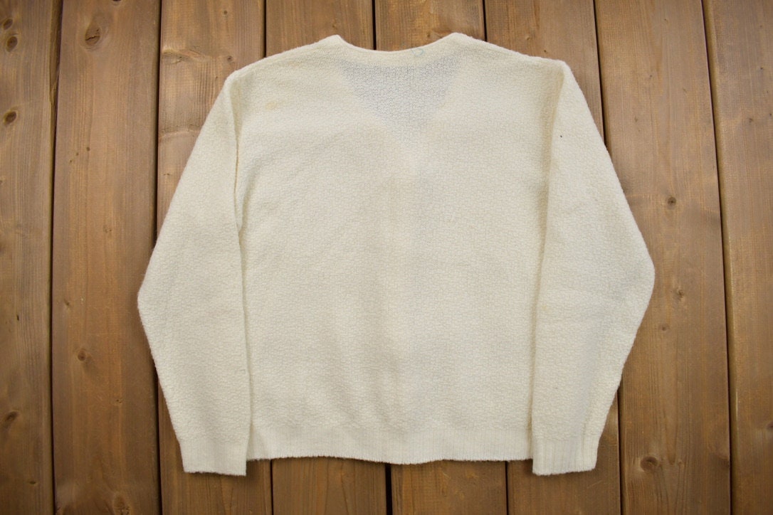 Vintage 1980s Carol Brent Knitted Cardigan Sweater
