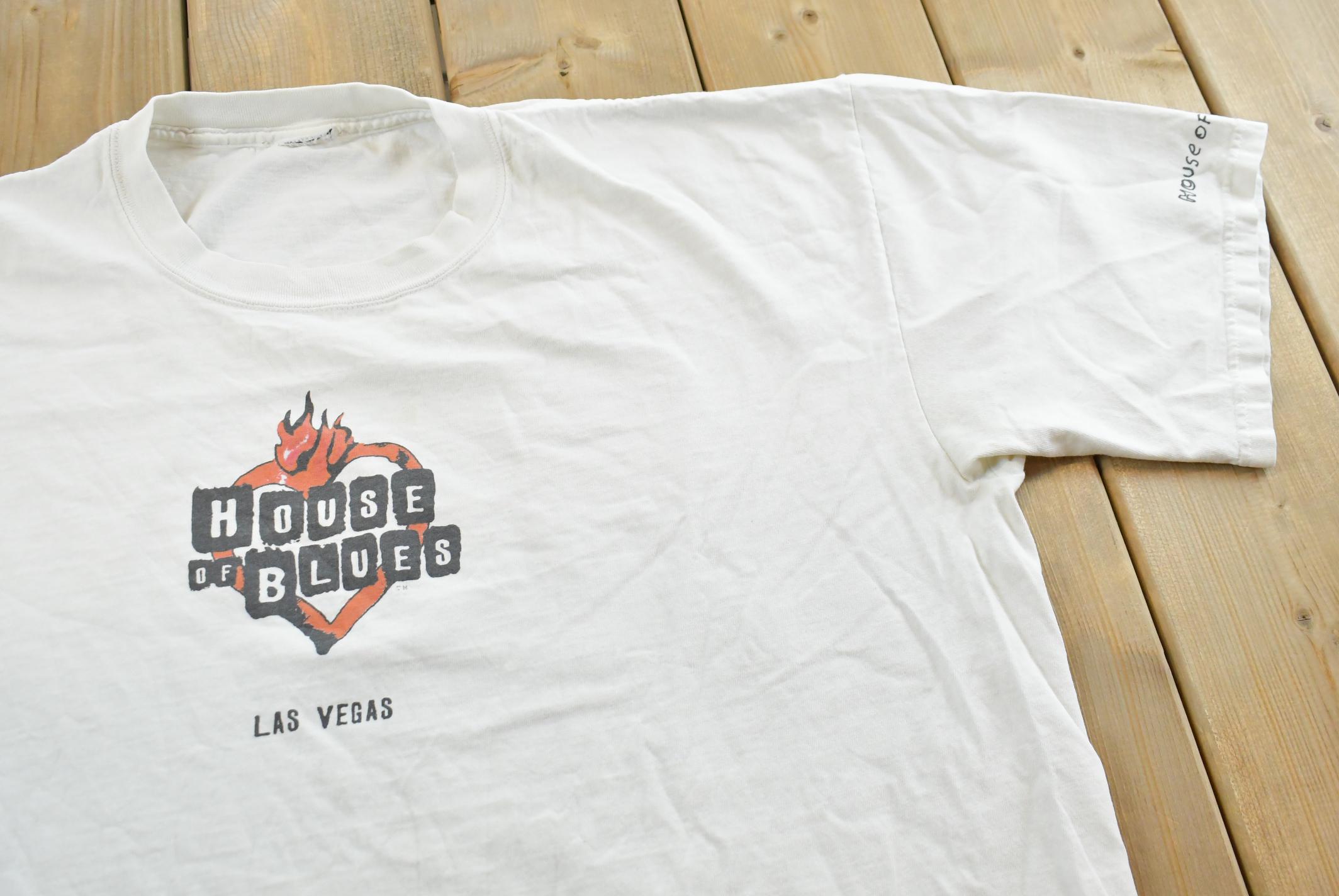 Vintage 1990s House Of Blues Las Vegas Graphic T-Shirt Mens 2XL  Vintage Destination Shirt  Streetwear  Tourism Tee  Souvenir Travel