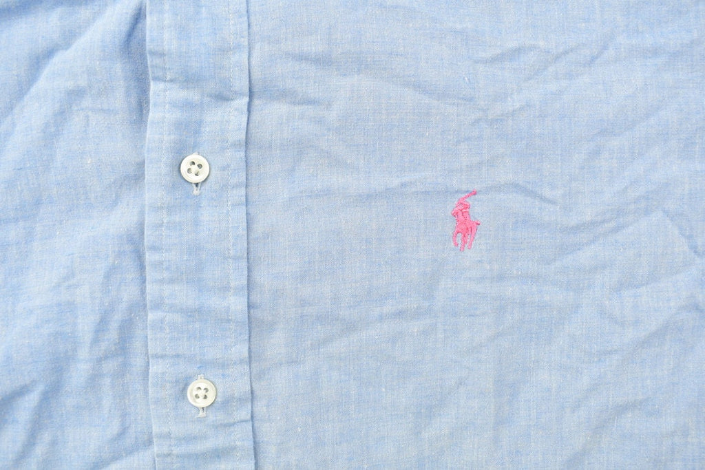 Vintage 1990s Polo Ralph Lauren Blue And Pink Button Up Shirt