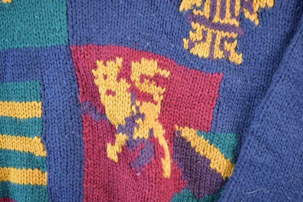 Vintage 1990s Embassy Row 100% Hand Knit Wool Sweater Mens XL