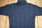 Vintage 1990s Club Monaco Cable Knit Turtleneck Sweater