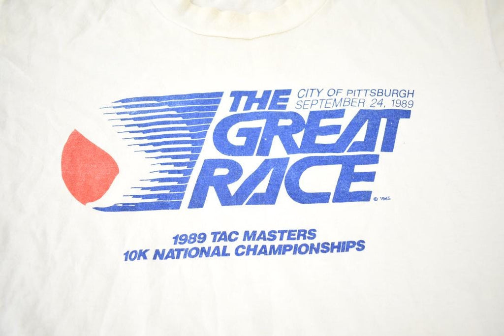 Vintage 1989 The Great Race Sears 10K Souvenir Travel T-Shirt Made In USA