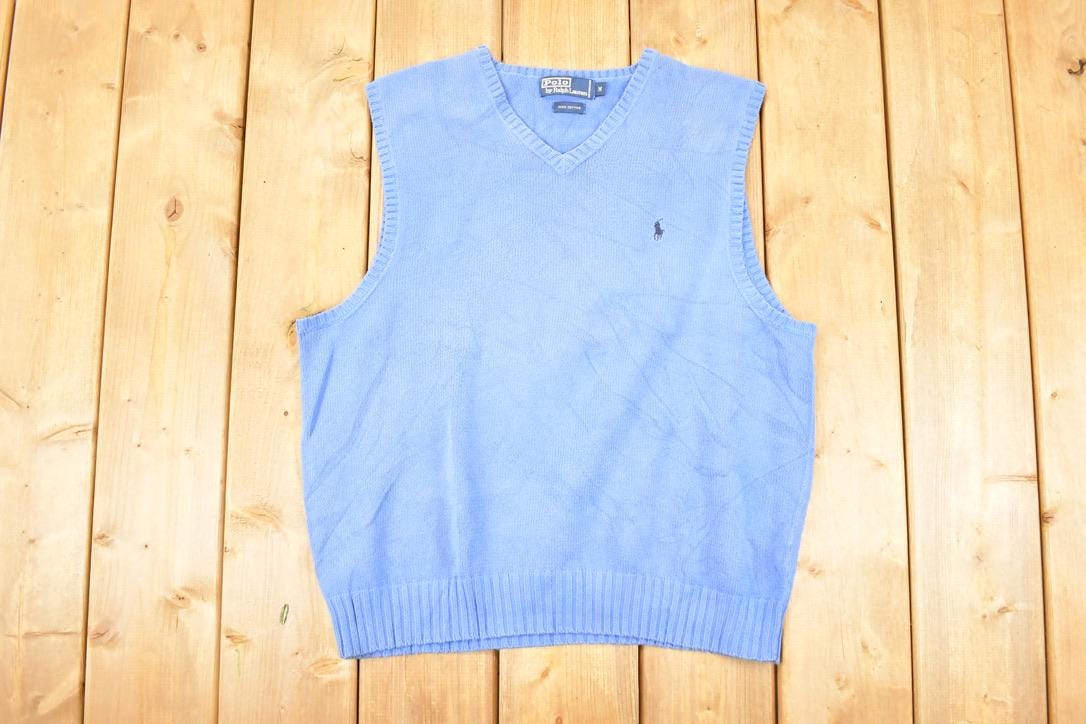 Vintage 1990s Polo By Ralph Lauren Knit V Neck Sweater Vest Men's M