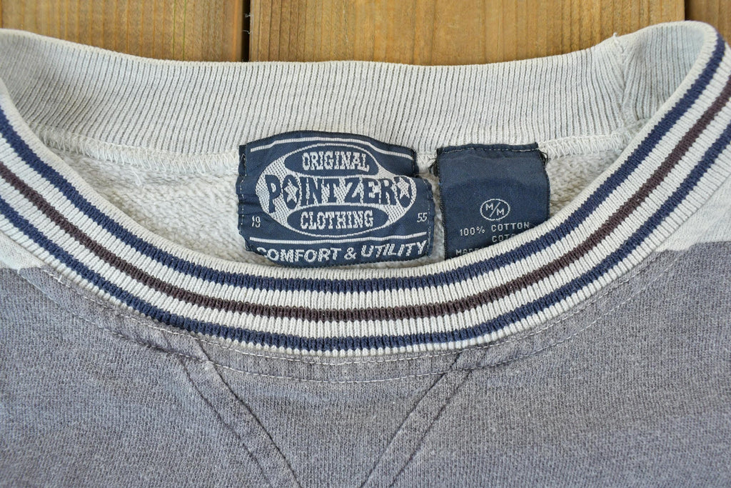 Vintage 1990s Point Zero Jeans Striped Colour Block Crewneck Sweatshirt