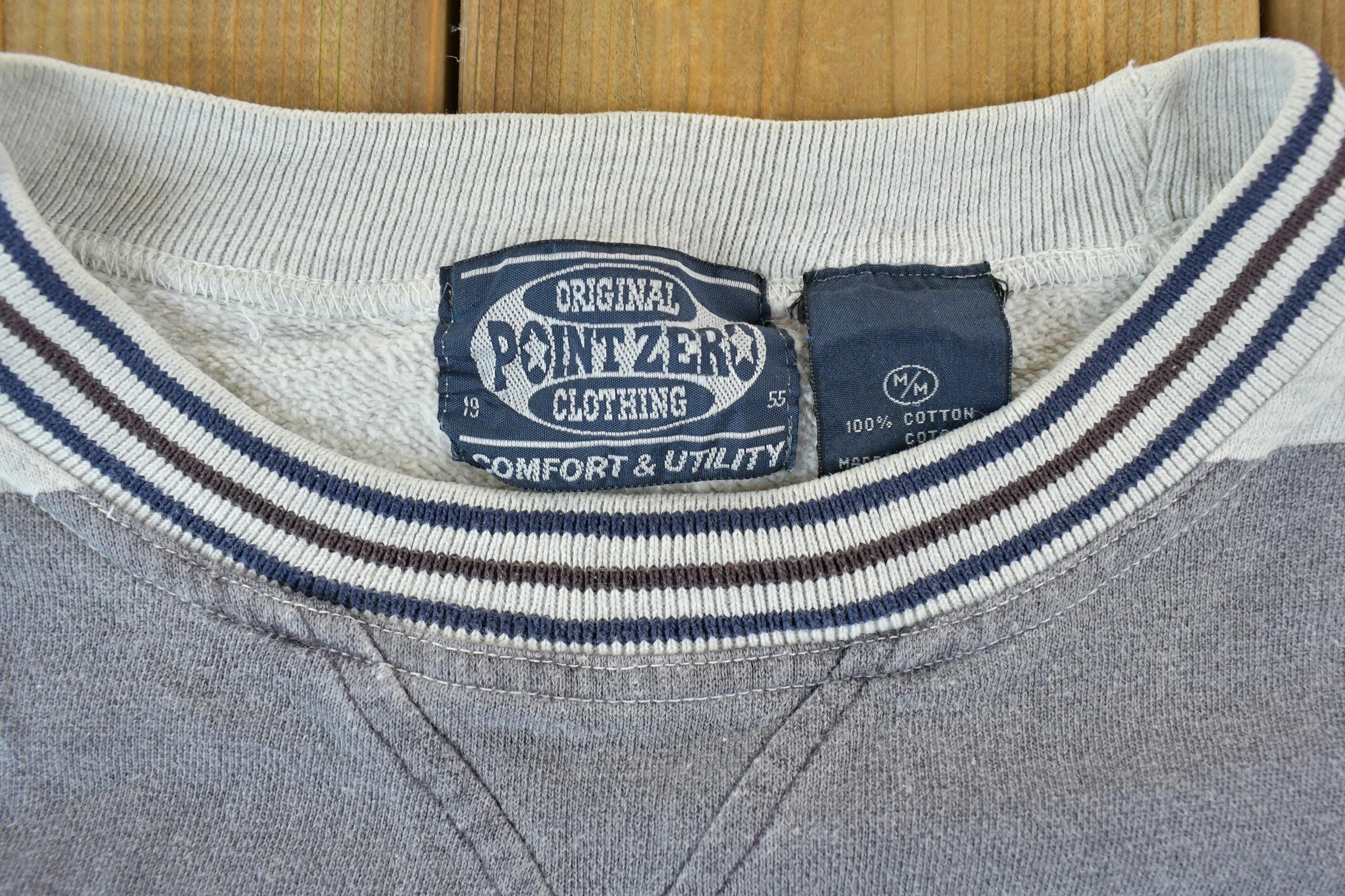 Vintage 1990s Point Zero Jeans Striped Colour Block Crewneck Sweatshirt